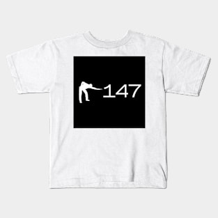 Shadow of snoker player with 147 break Kids T-Shirt